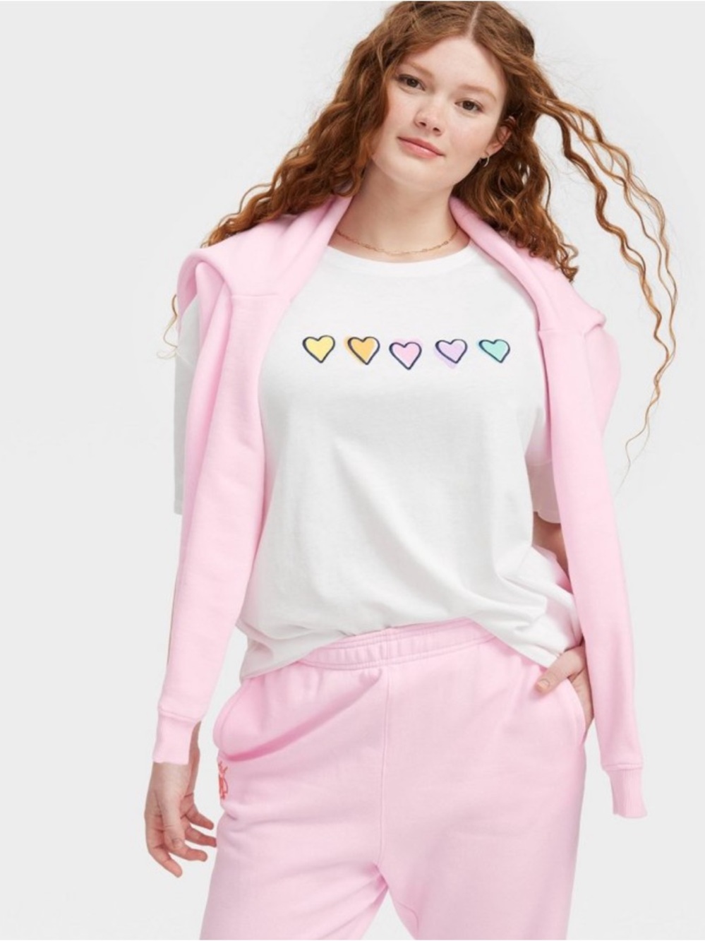 Roller Rabbit x Target Short Sleeve Oversized Disco Hearts Graphic T-Shirt Large
